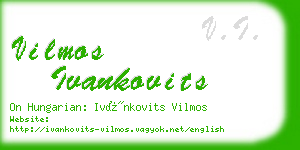 vilmos ivankovits business card